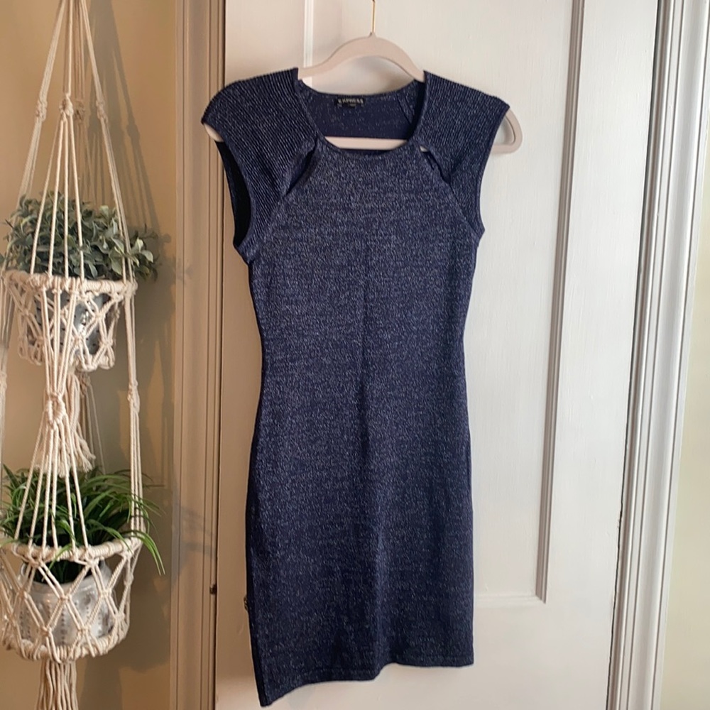 Express Glitter Navy Mini Dress